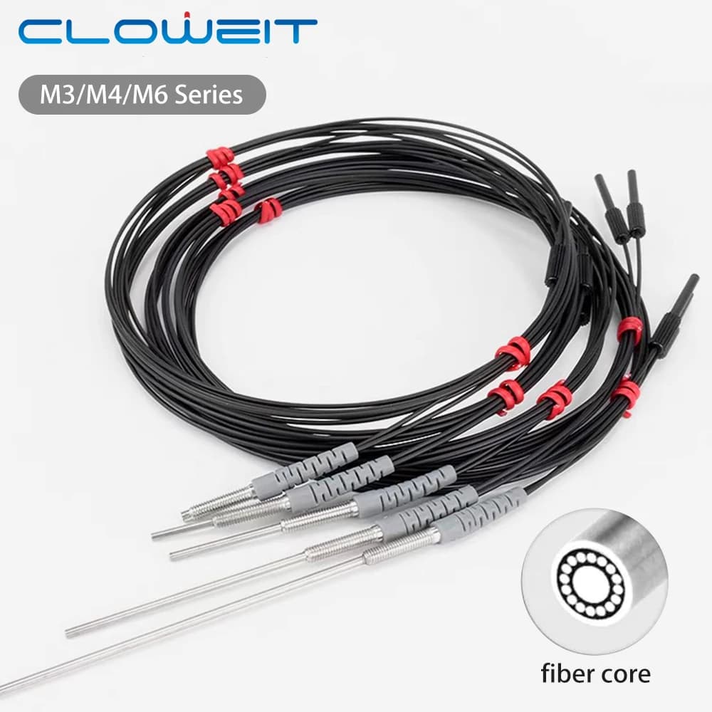 Cloweit precision M3 M4 M6 fiber optic sensor diffused coaxial stainless steel thread Prob PRC-310 PRC-410 PRC-610