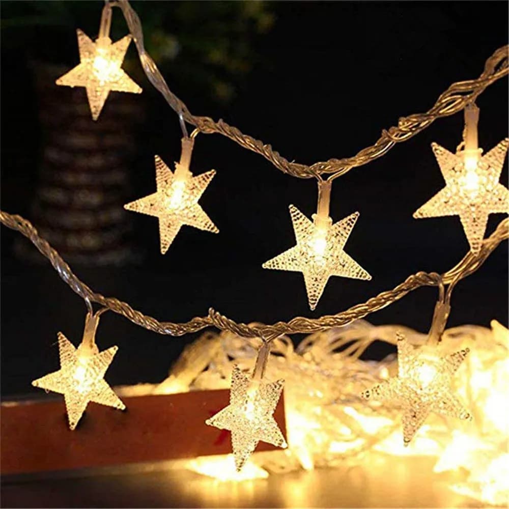 USB/Battery Power LED Star Garland Lights Fairy String lampada da esterno impermeabile decorazione di luci per feste di matrimonio per le vacanze di natale