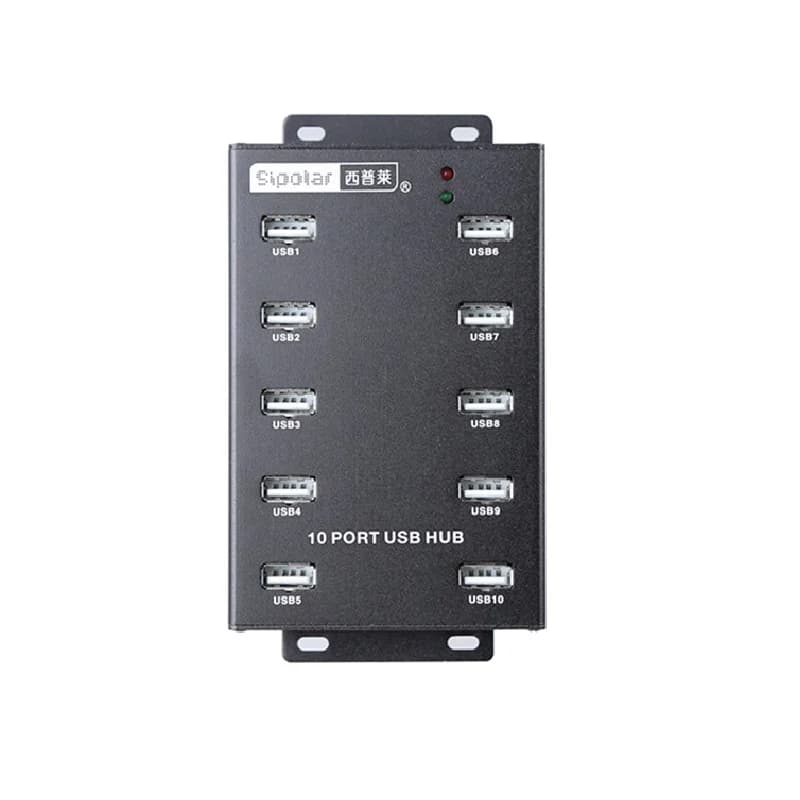 Sipolar 10 Ports Industrial USB HUB With 12V5A Power Adapter Syncs Data Transfer A-300 for Bitcoin Miner Cryptocurrency Mining