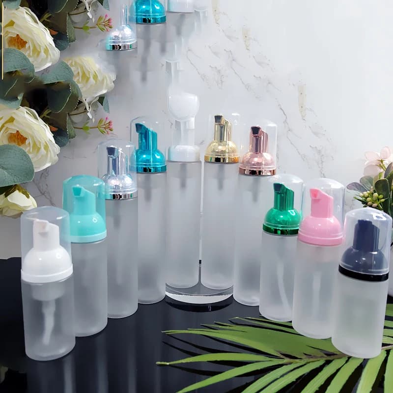 10 pz/30ml 60ml 80ml 100ml Dispenser di sapone schiuma di plastica pompa bottiglia vuota ciglia viso detergente glassato trasparente bottiglia cosmetica