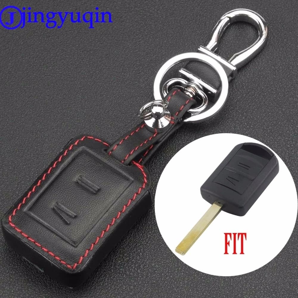 Jingyuqin Remote 2 pulsanti custodia per chiave auto in pelle per Opel Corsa Combo Meriva Remote Styling Cover Holder