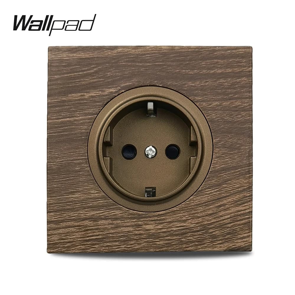 Wallpad Presa a muro color legno Pannello in alluminio Presa per caricabatterie USB Presa di corrente universale EU French UK Prezzo basso