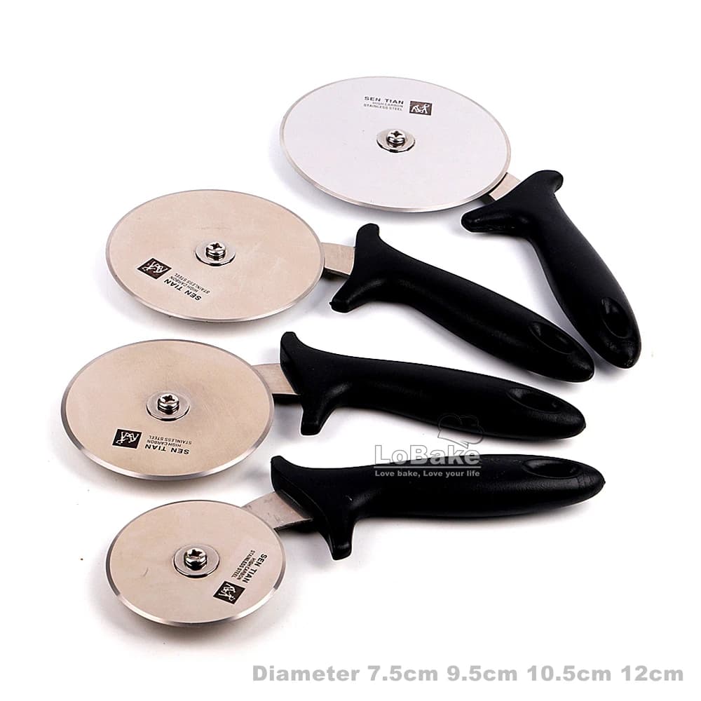 4 sizes 7.5 cm 9.5 cm 10.5 cm 12 cm diameter 304 round wheels for stainless steel pizza cutter slicer kitchen knife cooking tools