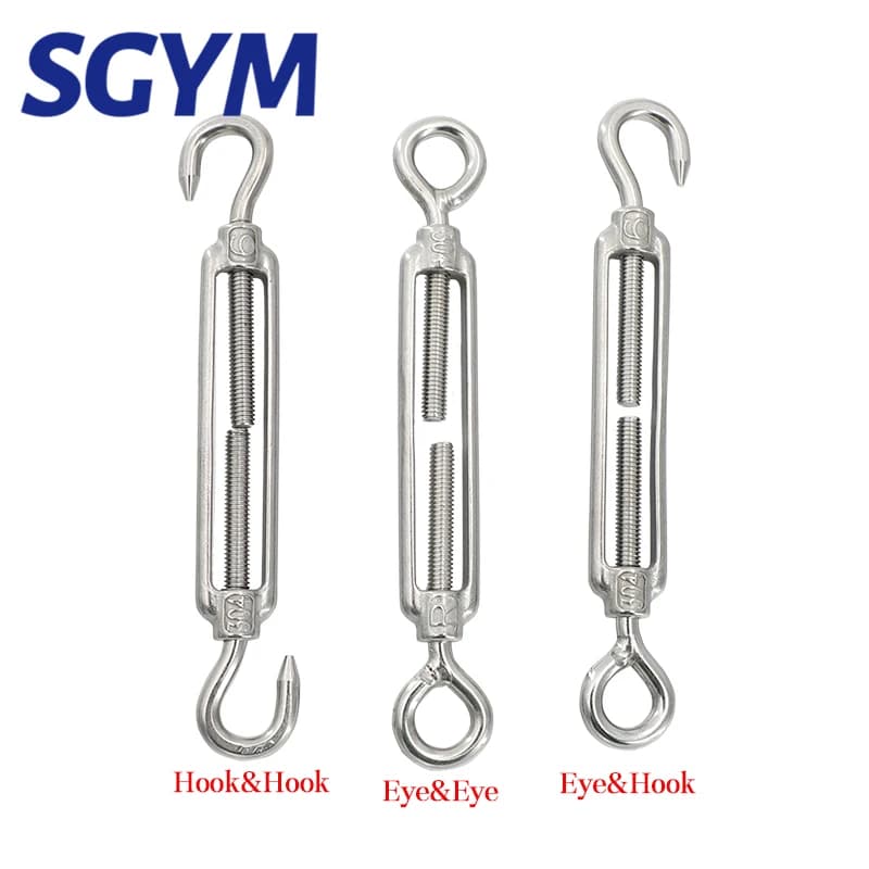 1 pz M4 M5 M6 M8 M10 acciaio inossidabile 304 regolare ganci per Rigging a catena e tenditore a occhiello cavo metallico dispositivo di tensione linea Oc Oo tipo Cc
