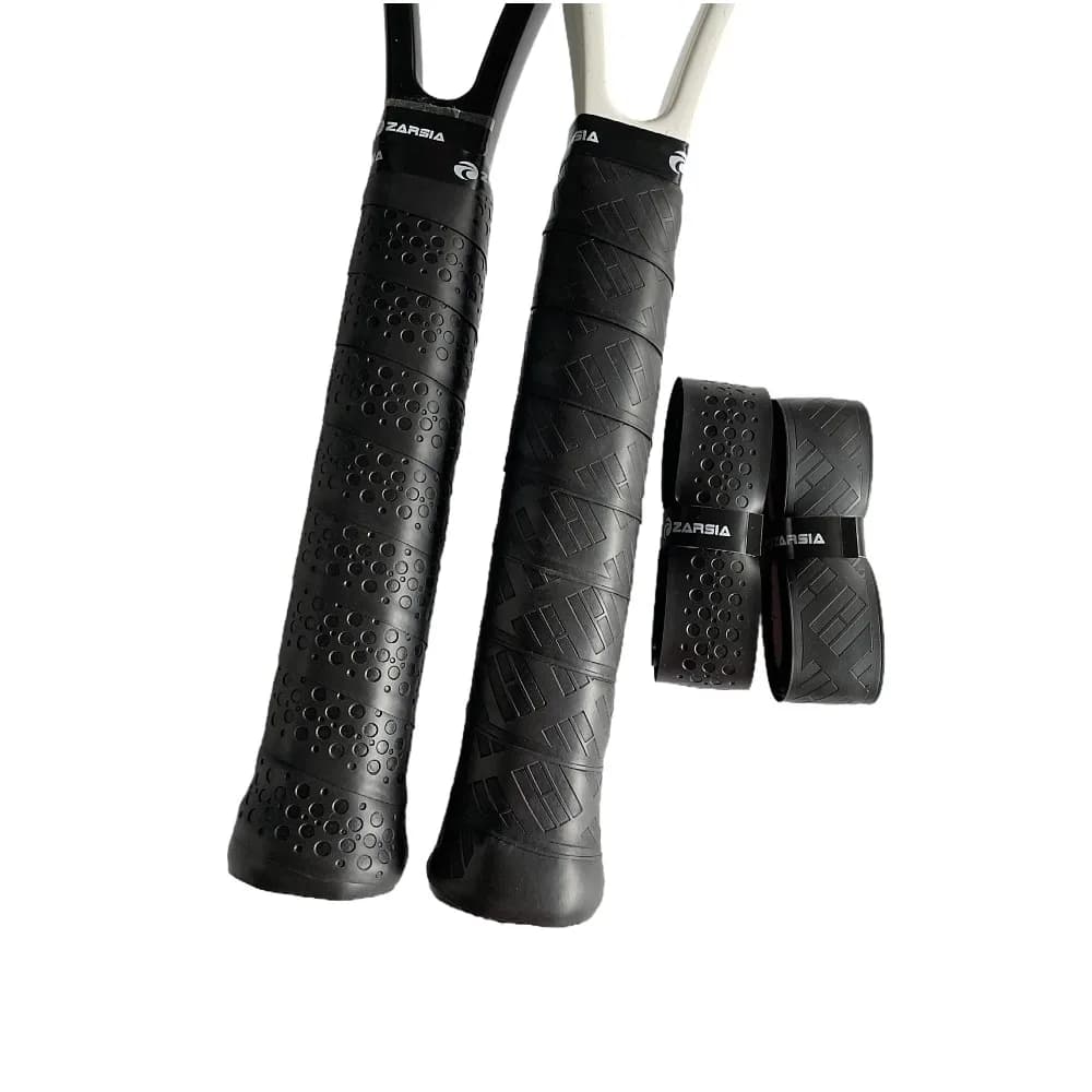 Replacement handle for ZARSIA-PU leather tennis rack, thick black leather handle, 4 pieces