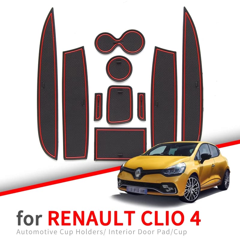 ZUNDUO for Renault Clio 4 Clio4 anti-slip Gate Slot Cup Mat Car Door Groove Pad anti-slip interior accessories rubber subset