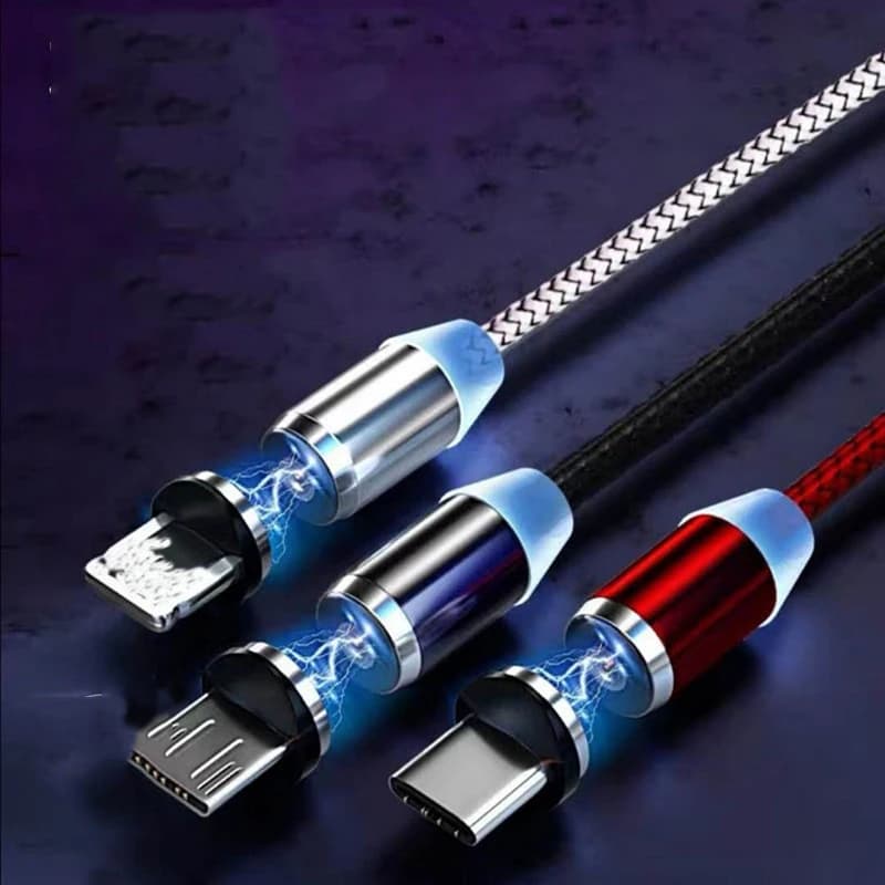 Accessori per adattatori per cavi magnetici rotondi in metallo tipo C/Micro USB/8 pin ricarica rapida Android tipo-c spine antipolvere per telefono