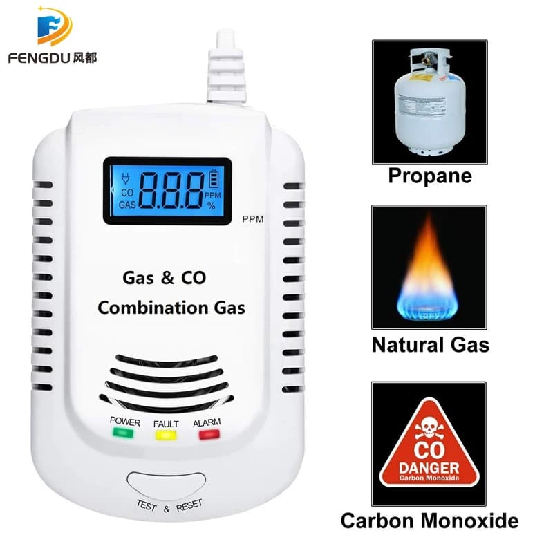 New Arrived 2in1 LPG Combine Co&Gas Detector Pressure Sensor Alarm, Multi Gas Leakage Detector, CO Gas Detector