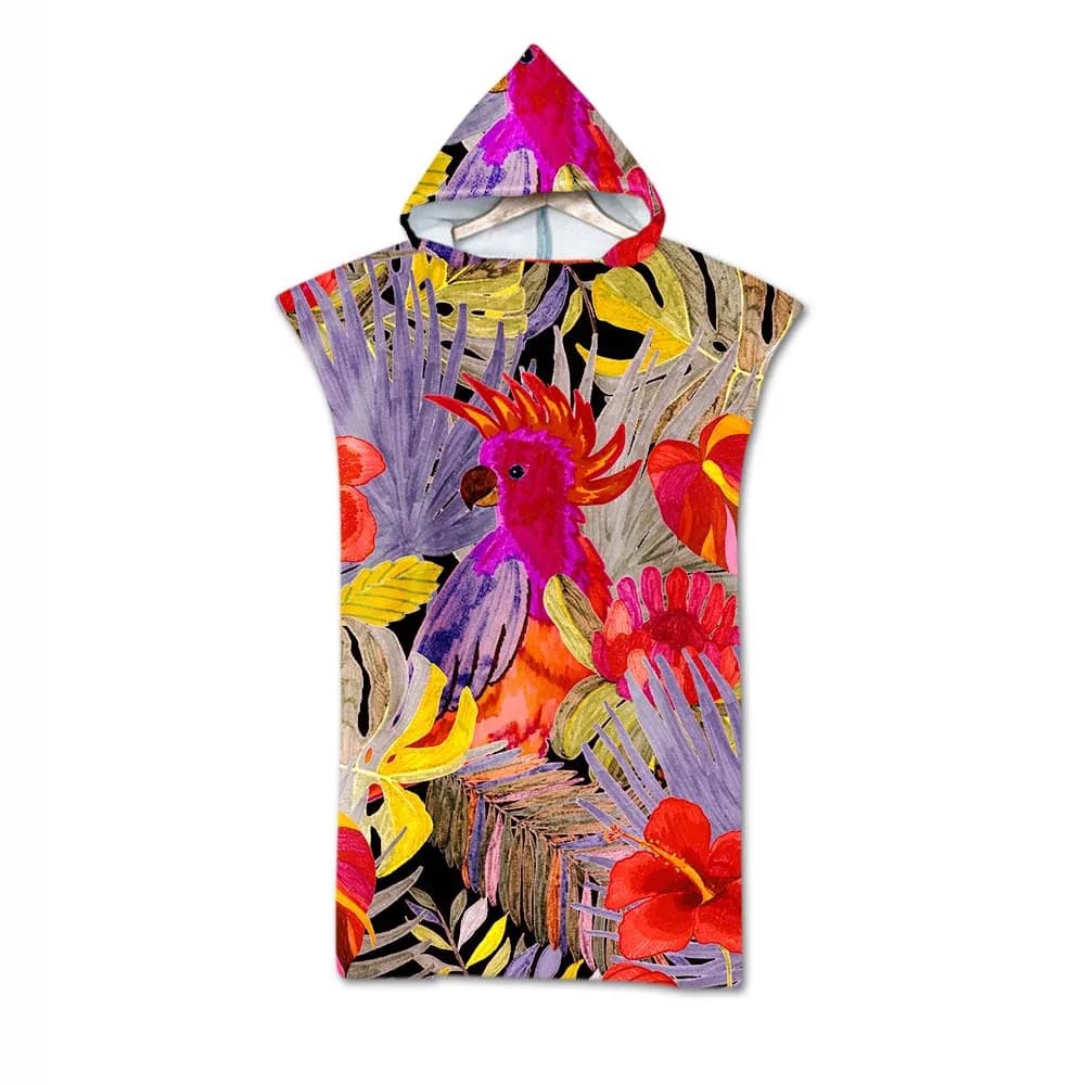 Hoodie Bathroom Towels with Animal Printer Dress Swimwear Outdoor Adult Hooded Beach Towel Poncho Women's Towel Swimwear