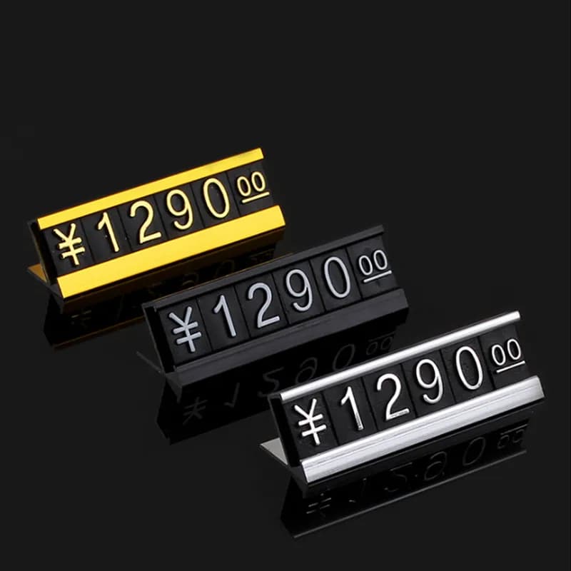 30 Set di Etichette Regolabili per Prezzi Digitali, 4,9*1,7 cm, Etichette Numeriche in Plastica, Cubi per Prezzi di Gioielli