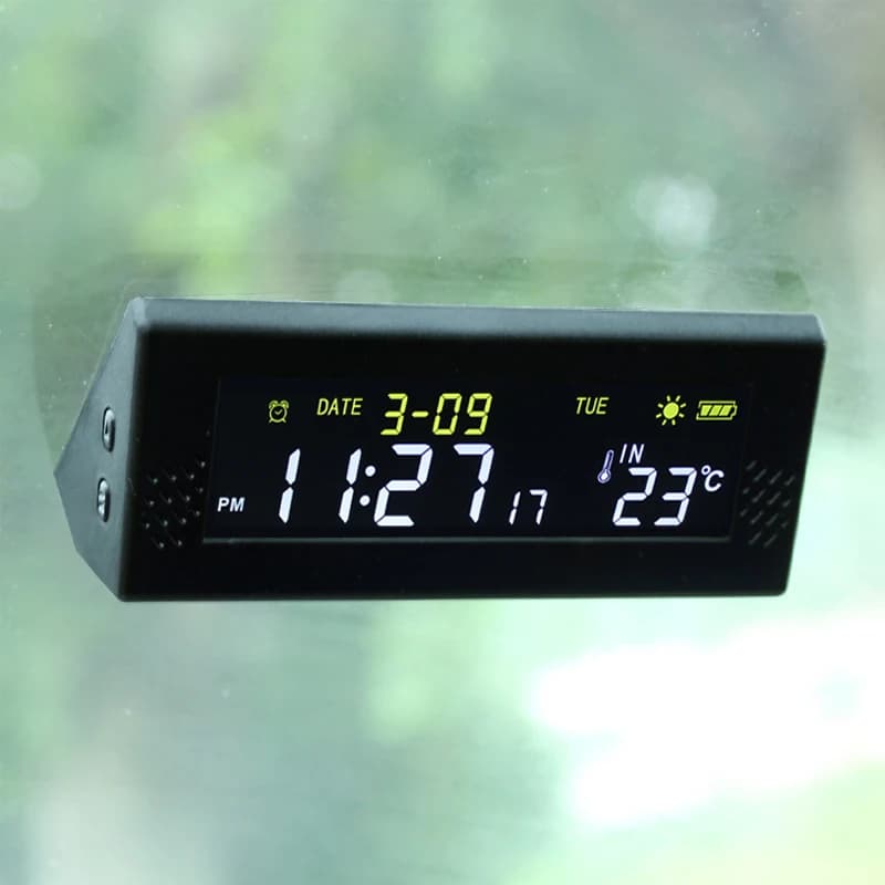 Digital Watch for Solar Windscreen Digital Watch Reminder Time Driving Intelligent Switch Digital LCD High Accuracy Without Harness