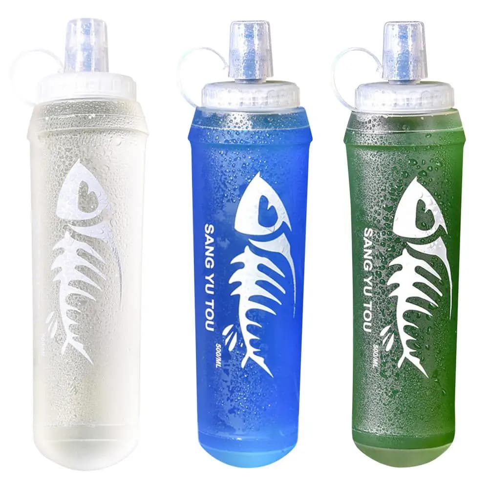 500ml TPU Soft Silicone Foldable Water Bottle for Outdoor Sports Running Hiking Moisturizing Package
