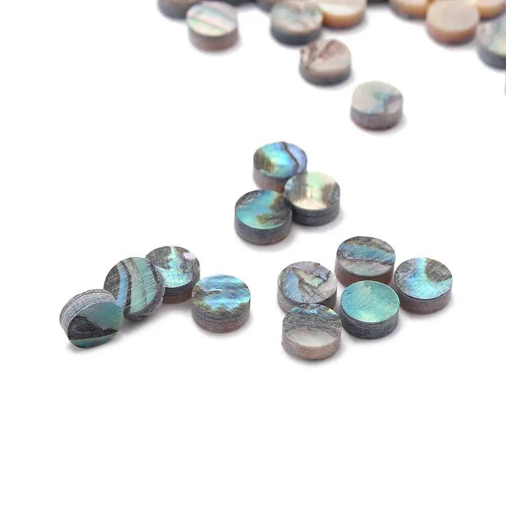 50x Marcatori per Chitarra in Abalone 1.5mm-8mm, Punti per Intarsio per Basso, Ukulele, Tastiera, Luthier