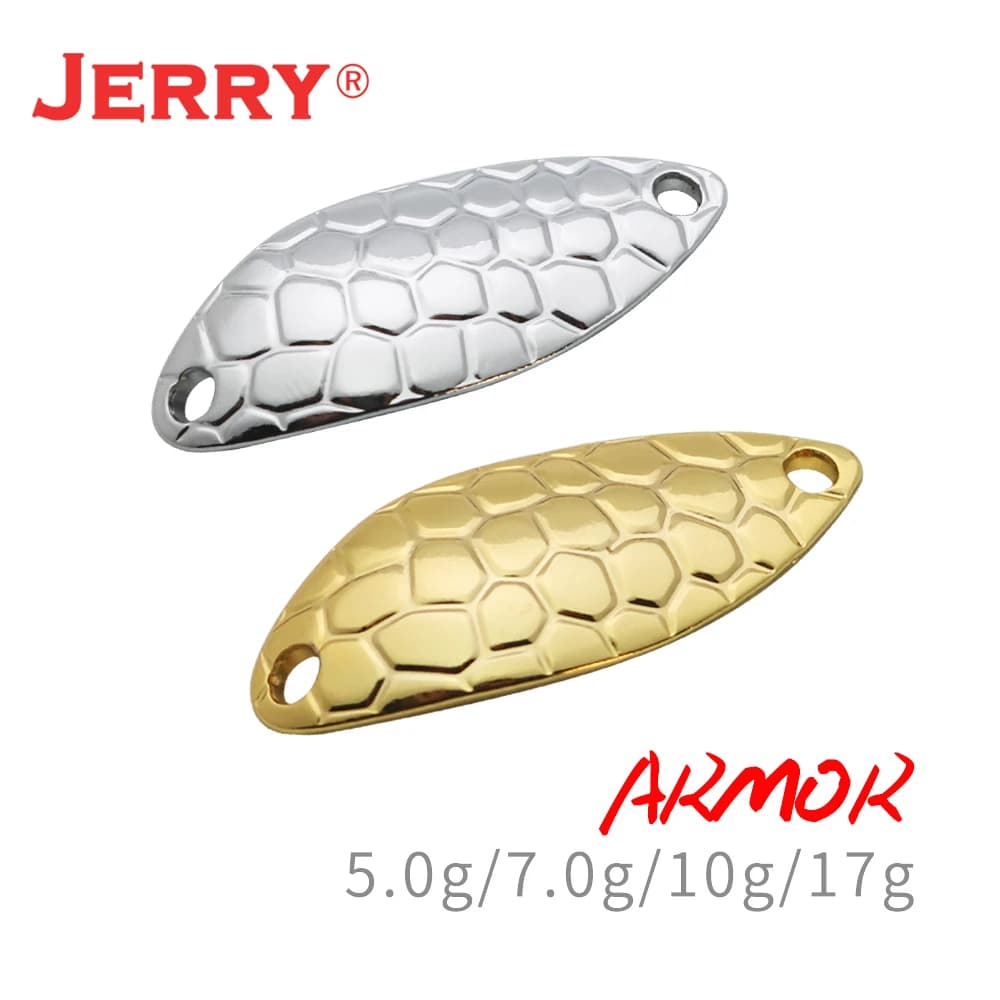 Jerry cucchiai da Pesca non verniciati corpo vuoto esche metalliche Armor Lake Area trota luccio ottone Blinkers Spinner Pesca