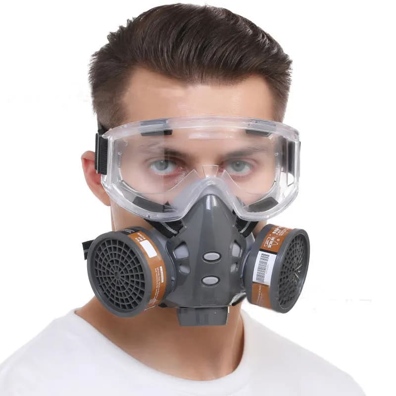 Organic anti-vapour gas mask 8200 half face protective chemical respirator with filters protection glasses industrial paint Spray pro