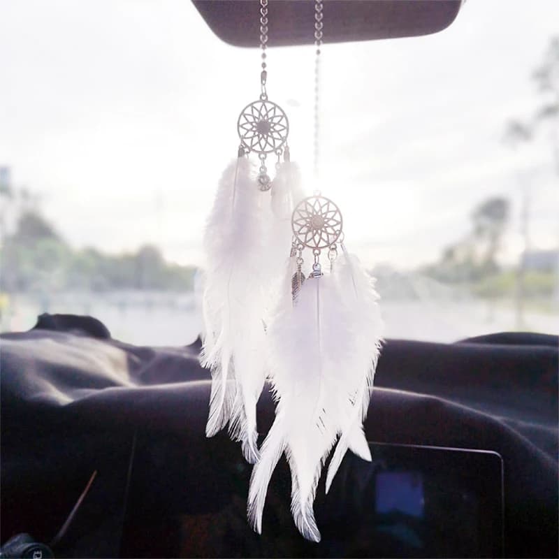 1 Pcs Dream Catcher Car Pendant Wind Chimes Feather Decoration Home Decor & Wall Hanging Adornment Handmade Dreamcatcher Gifts