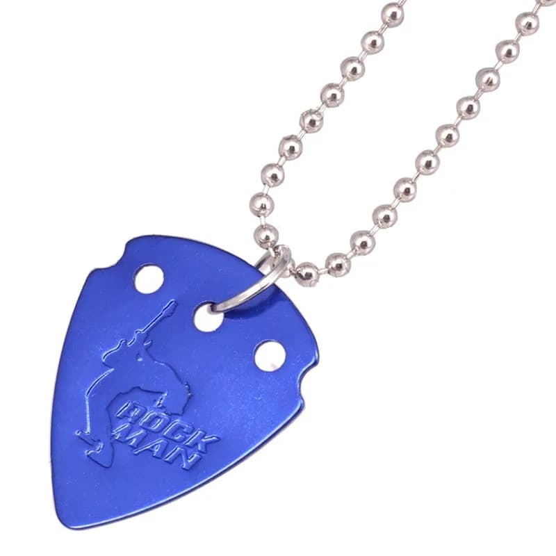 4 Pezzi Ciondoli a Forma di Plettro per Chitarra in Lega di Alluminio Blu, Spessore 1.0mm, Accessori per Chitarra