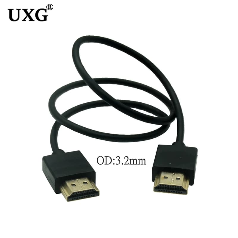 OD 3.2mm Super Soft HDMI-compatibile 2.0V maschio a HDTV maschio cavo sottile 4K * 2K HD portatile leggero 0.3M 0.5M 1M 1.5M 2M 3M