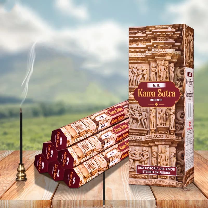 India Incenso KamaSutra Aroma Bastoncino di incenso Salute del sonno Bastoncini di incenso per soggiorno interno 6 piccole scatole in una scatola grande