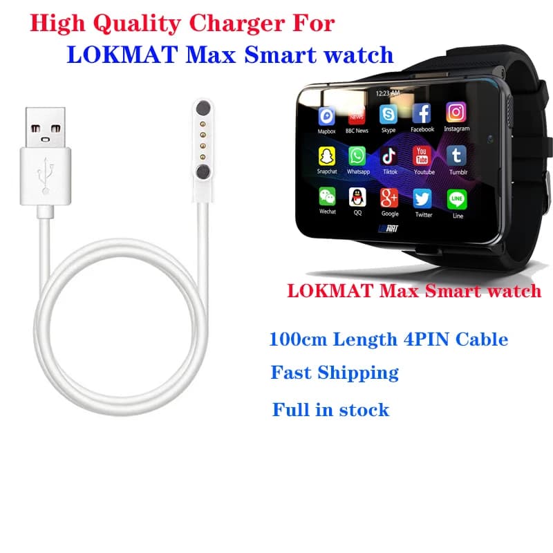 Spedizione veloce backup di emergenza LOKMAT appliclp MAX smart watch smart watch watch cavo magnetico per caricabatterie a 4pin cavo di ricarica