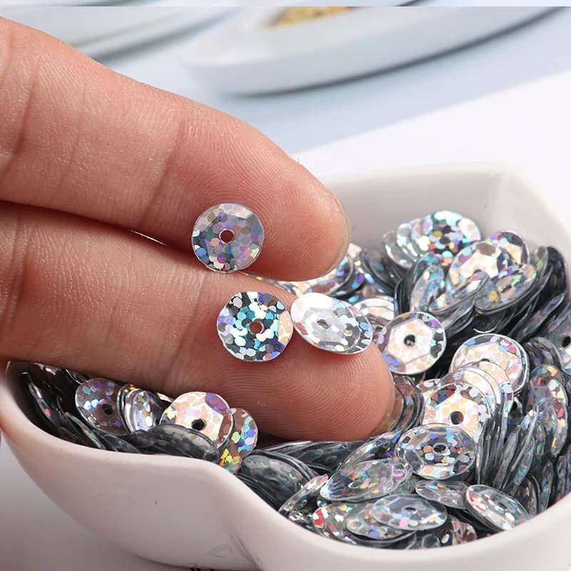 720 Pz/pacco 6 millimetri Paillettes Laser 3D Ologramma PVC Turno di Coppa Paillettes Paillettes Da Sposa Cucito mestiere del Vestito Operato Scrapbook Accessori