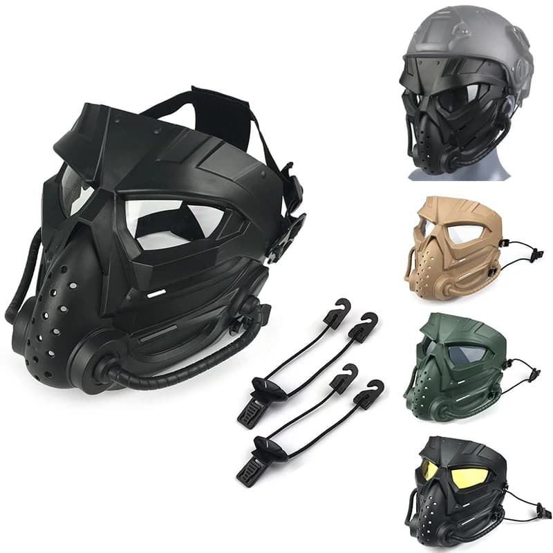 Paintball Gun maschera protettiva Mascara Airsoft Anti-Fog PC Lens Skull Mask attrezzatura da caccia maschera da combattimento tattica militare