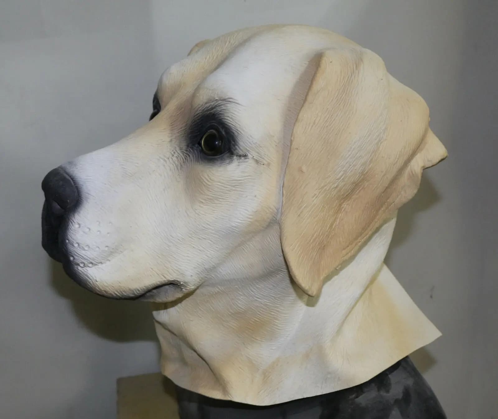 Novelty Labrador Dog Mask Latex Dog Full Head Rubber Realistic Dog Party Costume Beige Labrador Mask Cosplay Fancy Dress
