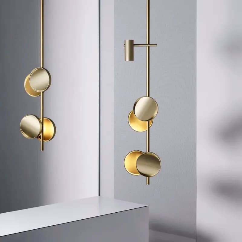 Lampadario rustico nordico, illuminazione artistica, lampadario creativo in ferro battuto, stile Hong Kong, lussuoso lampadario a strisce, lampada Cilon Disc.