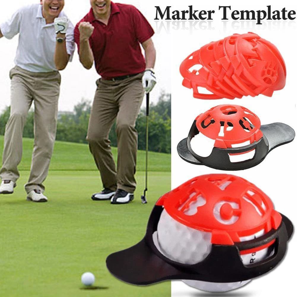 Modello di linea di palline da golf 6 in 1: pennarello di allineamento professionale e strumento di stencil da disegno