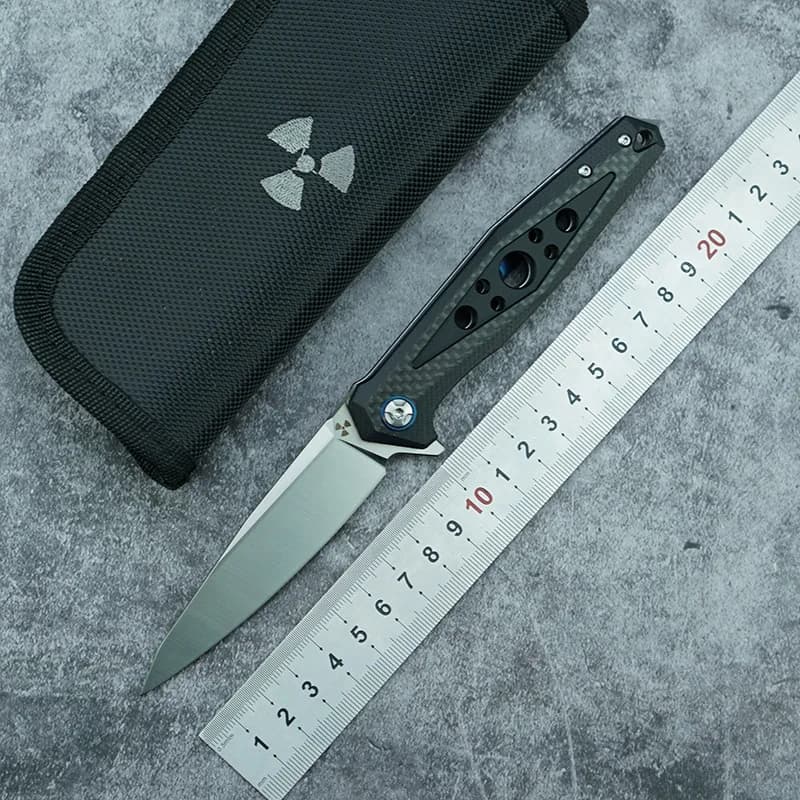 LEMIFSHE New JR3347 Folding knife 100% D2 Blade Carbon fiber handle Outdoor camping Hunt Kitchen Survival Tool EDC
