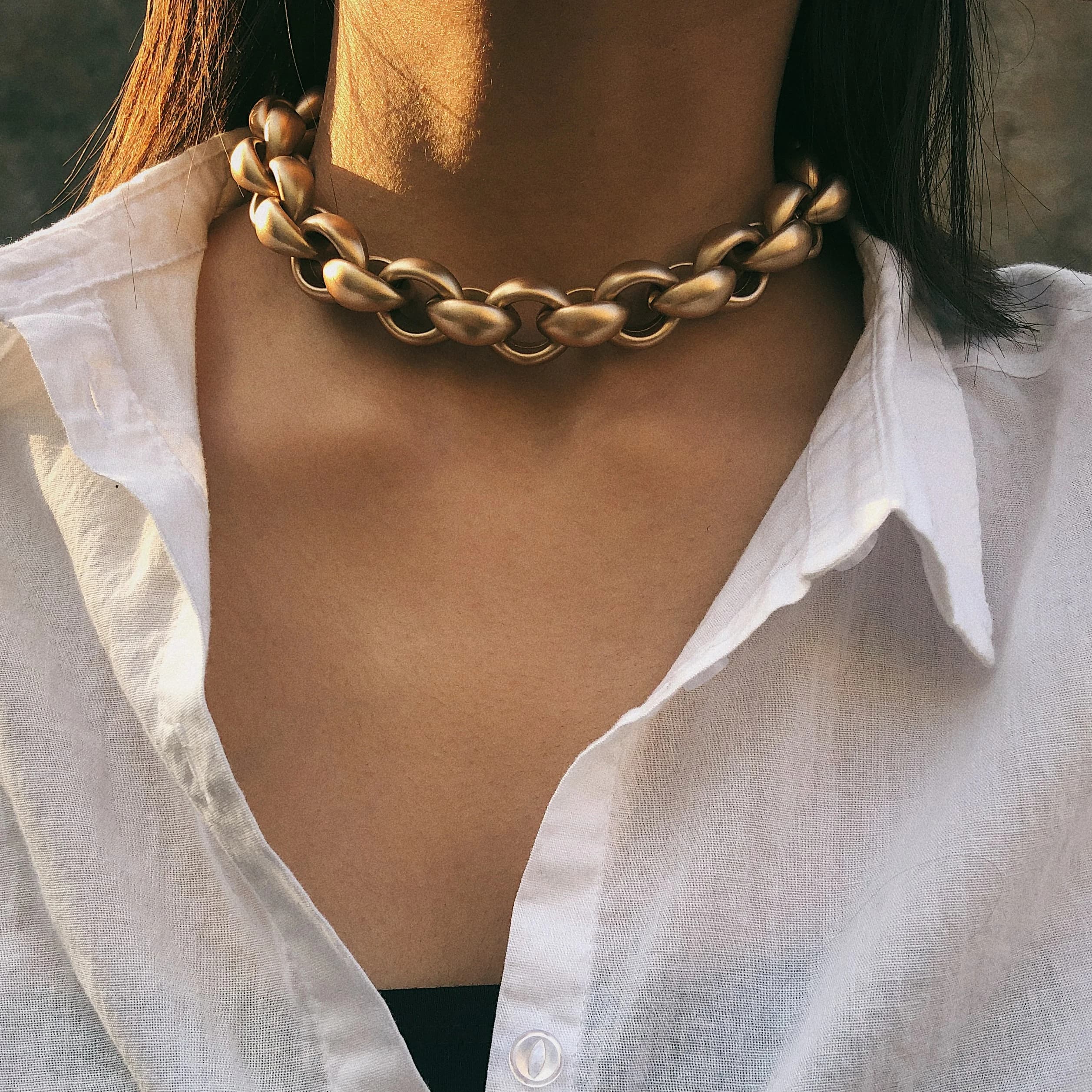 Esagerato Vintage antico girocollo collana pendente donne dichiarazione blocco Link catena spessa collana Steampunk gioielli da uomo