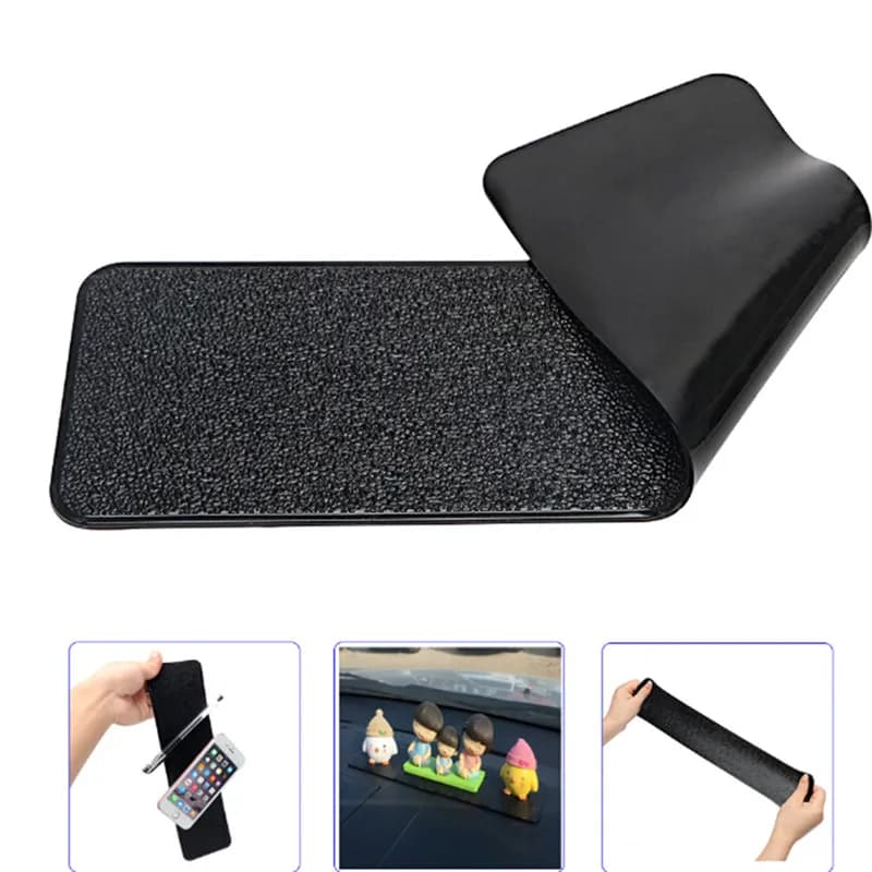 Supporto per telefono GPS antiscivolo per tappetino antiscivolo per cruscotto per auto di grandi dimensioni PU nero
