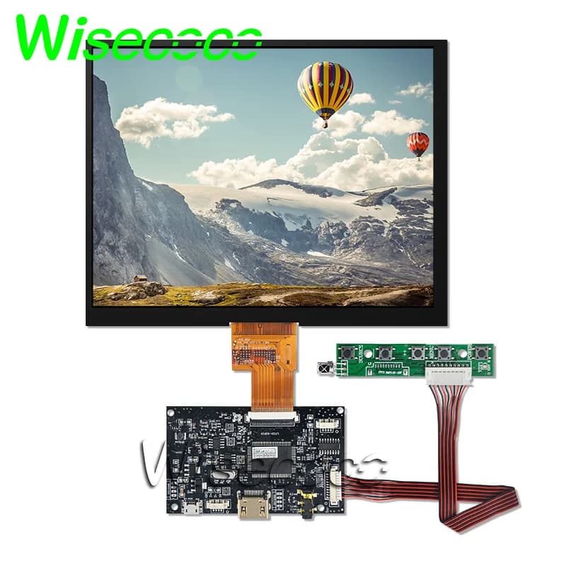 Wisecoco 8 Pollici 1024x768 Schermo LCD HJ080IA-01E Per Raspberry Pi 5/4/3 Pad Tablet Display 40pin Lvds Scheda Driver di Controllo