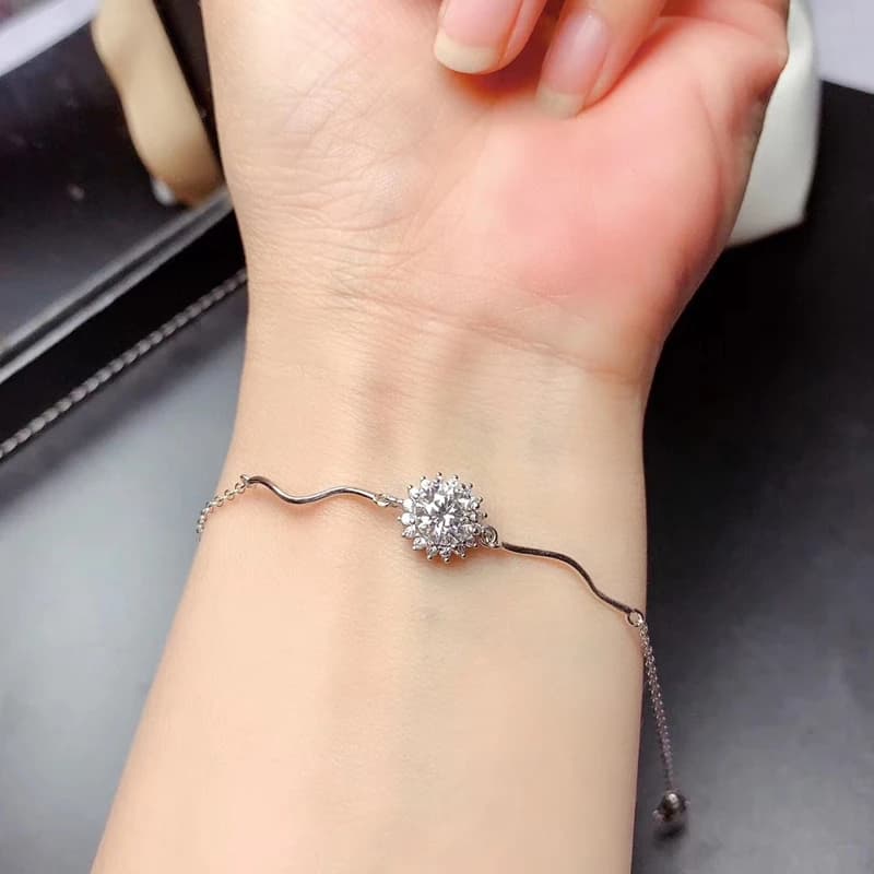 new exquisite bracelet with gemstones moissanite women's jewelry in silver 925 gift for birthday party shiny gem better than diamond