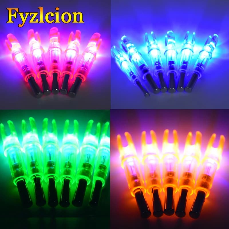 6 pezzi di frecce per tiro con l'arco a LED automatiche illuminate Nocks 6.2mm freccia Nock coda per la caccia al tramonto notte arco e frecce