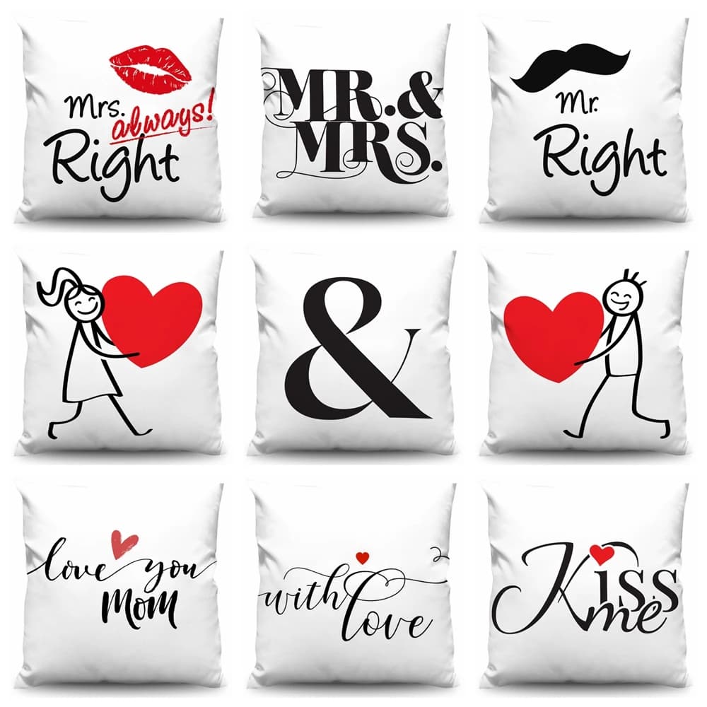 Letter Cushion Cover pillow decorative 45x45 70x70 cushion cover pillow Decorative Pillowcase for sofa Pillowcover Mr Mrs