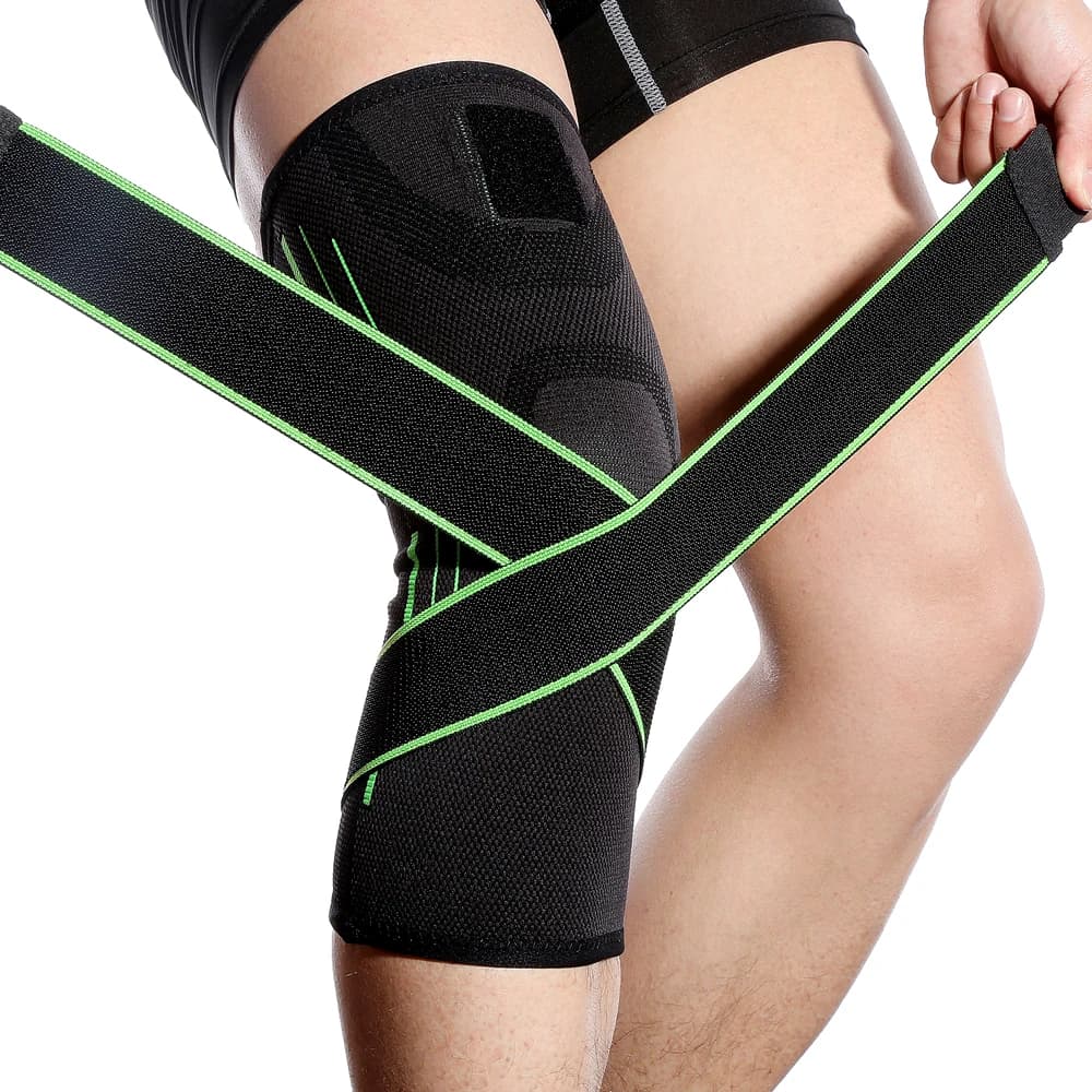 Dalla fasciatura Corsa E Jogging Ciclismo Ginocchio Bretelle di Sostegno Compressione Elastica di Nylon Poliestere Ginocchiera Maniche Per Il Basket Pallavolo