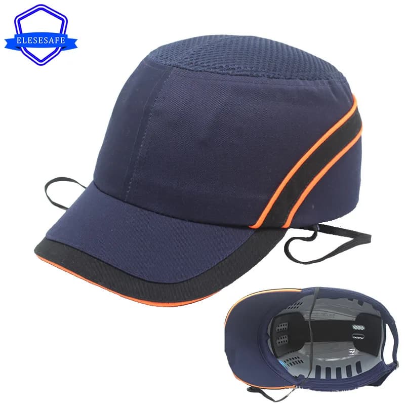 Berretto antiurto con striscia ad alta visibilità per la sicurezza sul lavoro Casco protettivo con guscio interno rigido Stile cappello da baseball per protezione della testa del negozio di fabbrica di lavoro