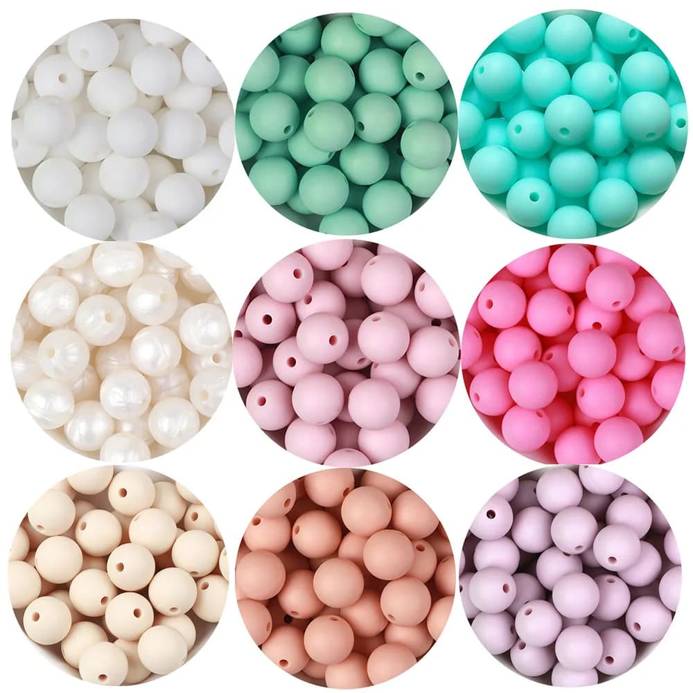 BOBO.BOX 100pcs/lot 9mm Silicone Beads BPA Free DIY Charms Newborn Nursing Accessory Teething Necklace Slicone Teether Beads