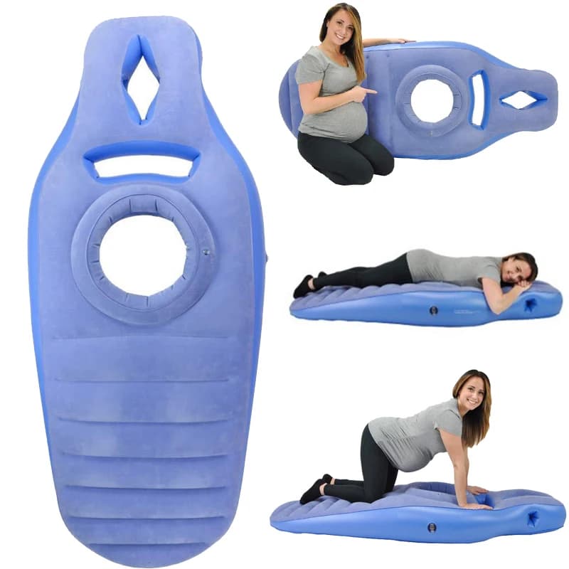 Yoga Mat for Pregnant Women Comfortable PVC Inflatable Mat Floated tress with Exercise Hole Home Sports Gym Fitness Pilates Pads