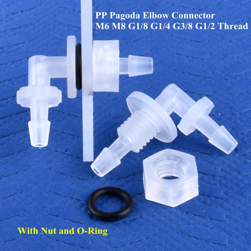 5 ~ 200 pcs M6 ~ G1/2 A 2.4-11.1mm PP Hole Hose Connector + Dado O-Ring Water Irrigation Tank Adapter Water Pipe Common
