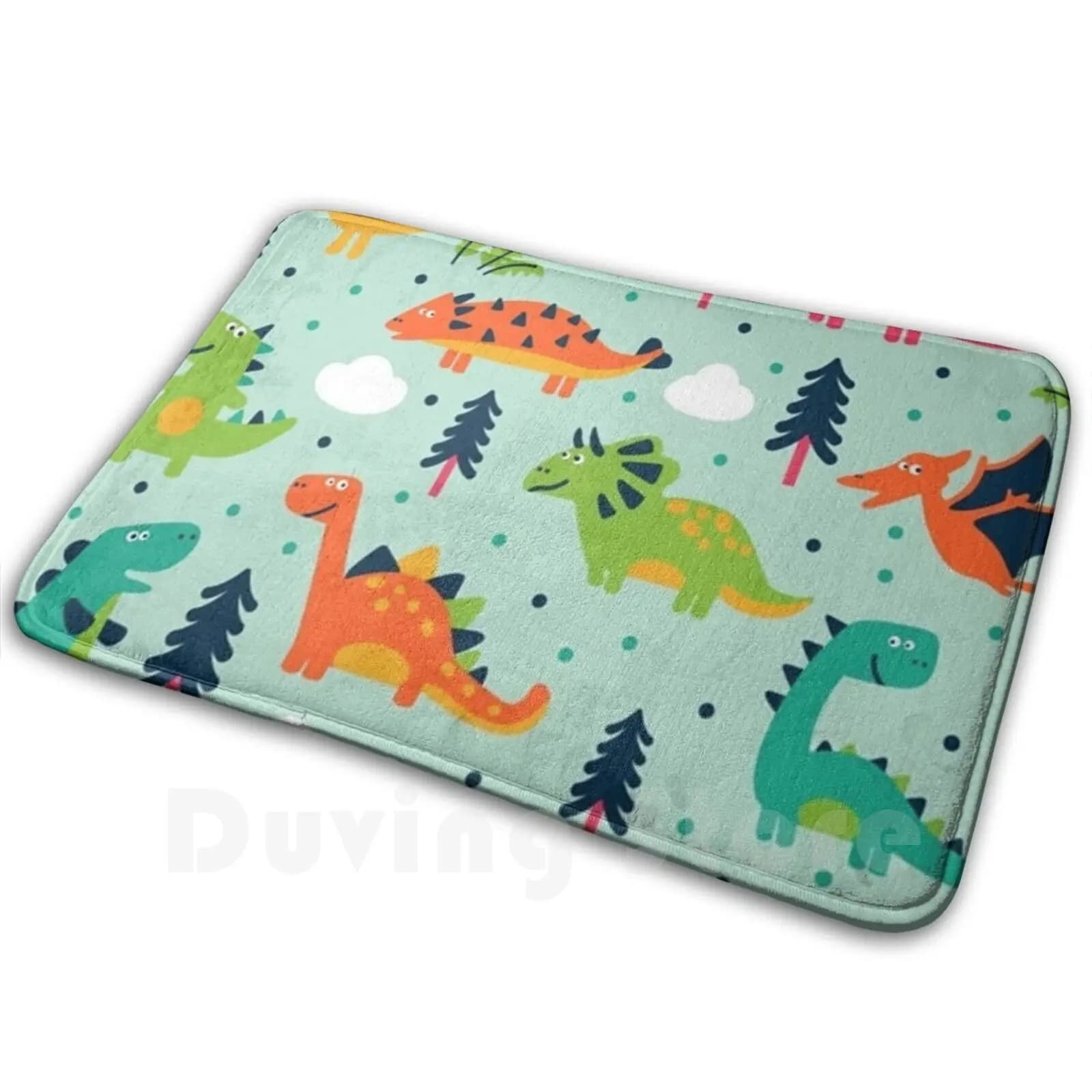 Dino Pattern 2 Soft Non-Slip Mat Rug Carpet Cushion Dino Dinosaur T Rex Trex Pattern Rex Cute Fun Kids History