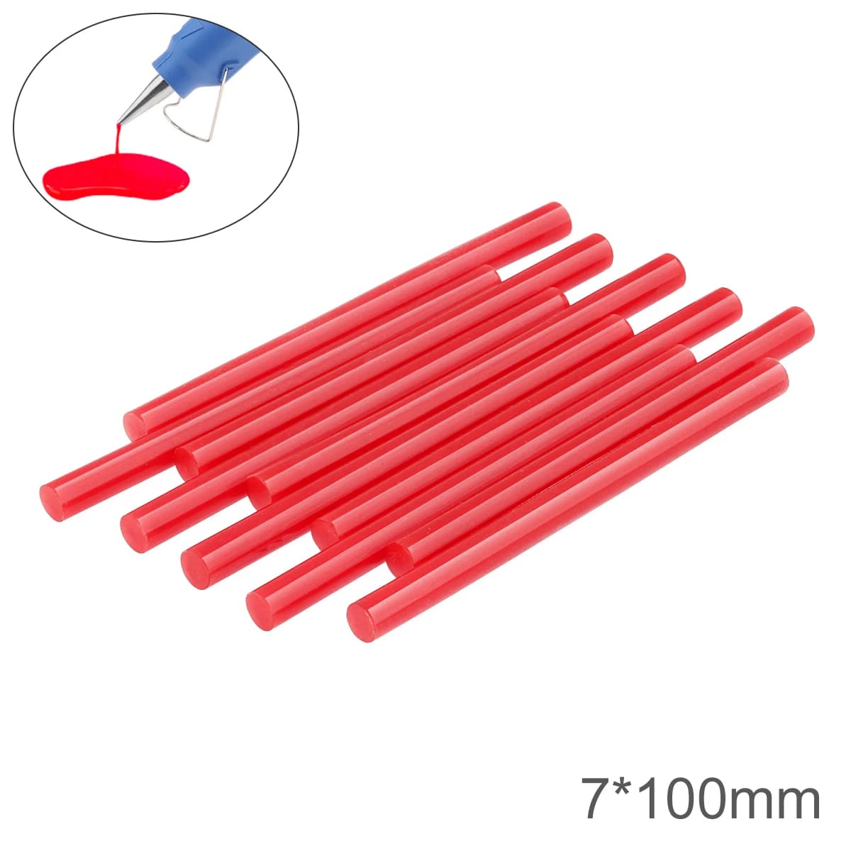 5-100 pcs/set 7mm x 100mm Red Pistola Hot Melt Colla Stick Gun Wall decal FAI TE tools for Colla Hot Melt Repair Gun Alloy Accessories