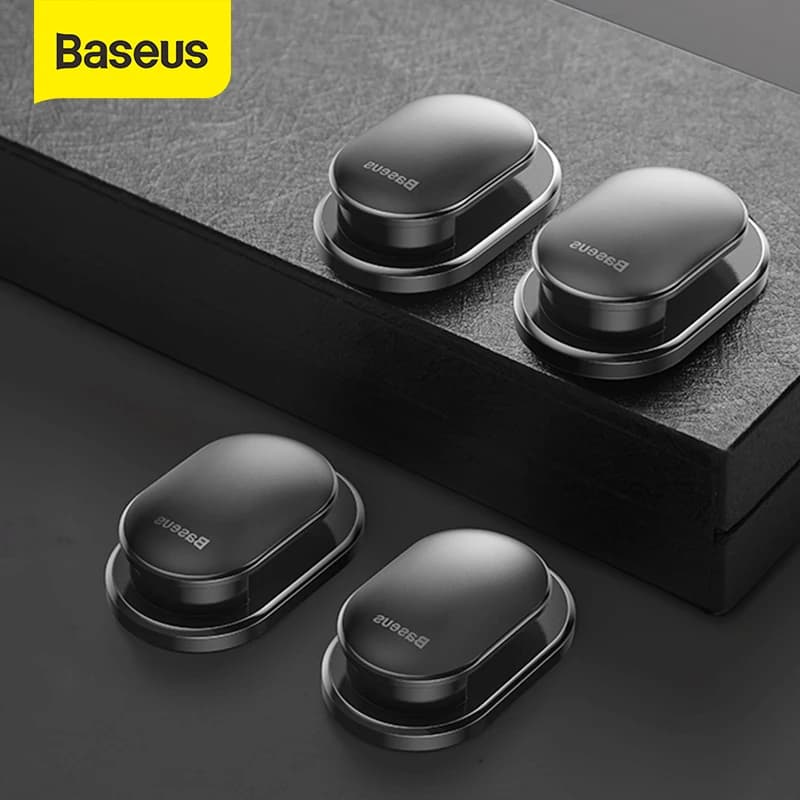 Baseus 4 pezzi clip per auto gancio cavo organizzatore per cavo USB chiave auricolare gancio da parete gancio adesivo automatico supporto clip di fissaggio
