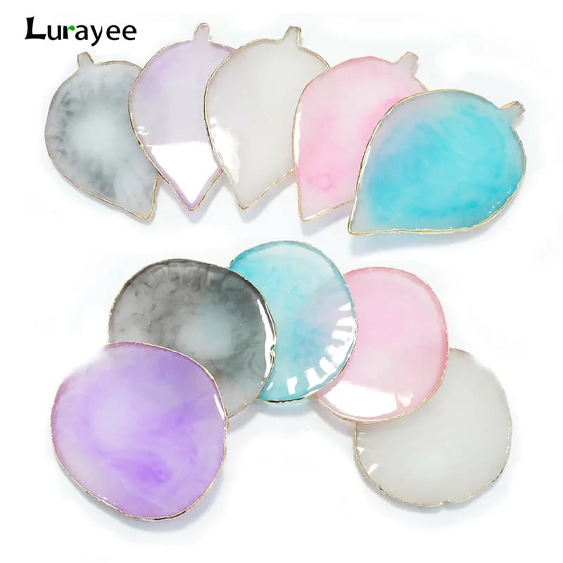 Resin Stone Color Palette Gel Nail Polish Mixing Drawing Paint Plate Pad Nail Art Display Shelf