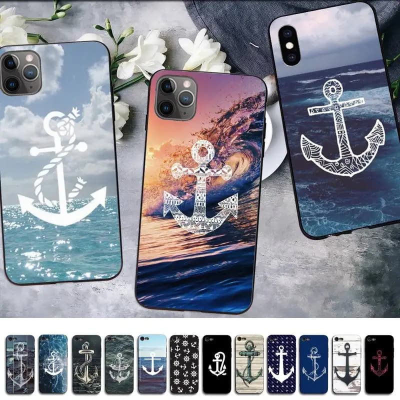 MaiYaCa Retro Nautical Anchor Wood Boat Sea Phone Case for iphone 13 11 12 pro XS MAX 8 7 6 6S Plus X 5S SE 2020 XR cover