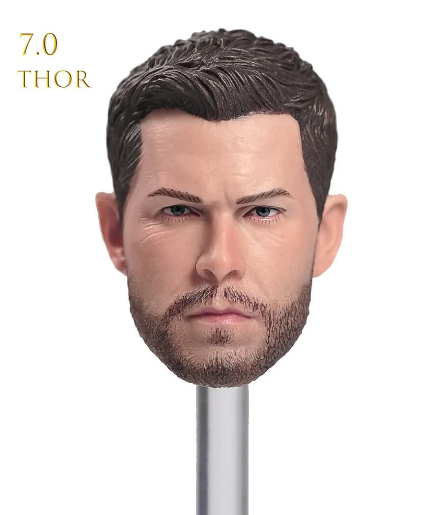 1/6 Scale Chris Hemsworth Chris Hemsworth Male Head Sculpt Model PVC Head for 12''/12inches Action Figure Body Doll