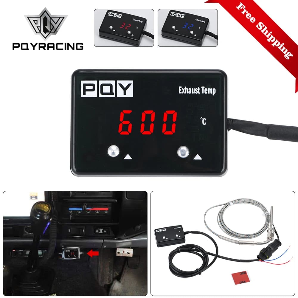 Misuratore di temperatura di scarico per auto Misuratore di gas di scarico digitale con sensore Misuratore di temperatura EXT Turbo per 4WD Hilux Patrol EGT PQY-TAG06-QY