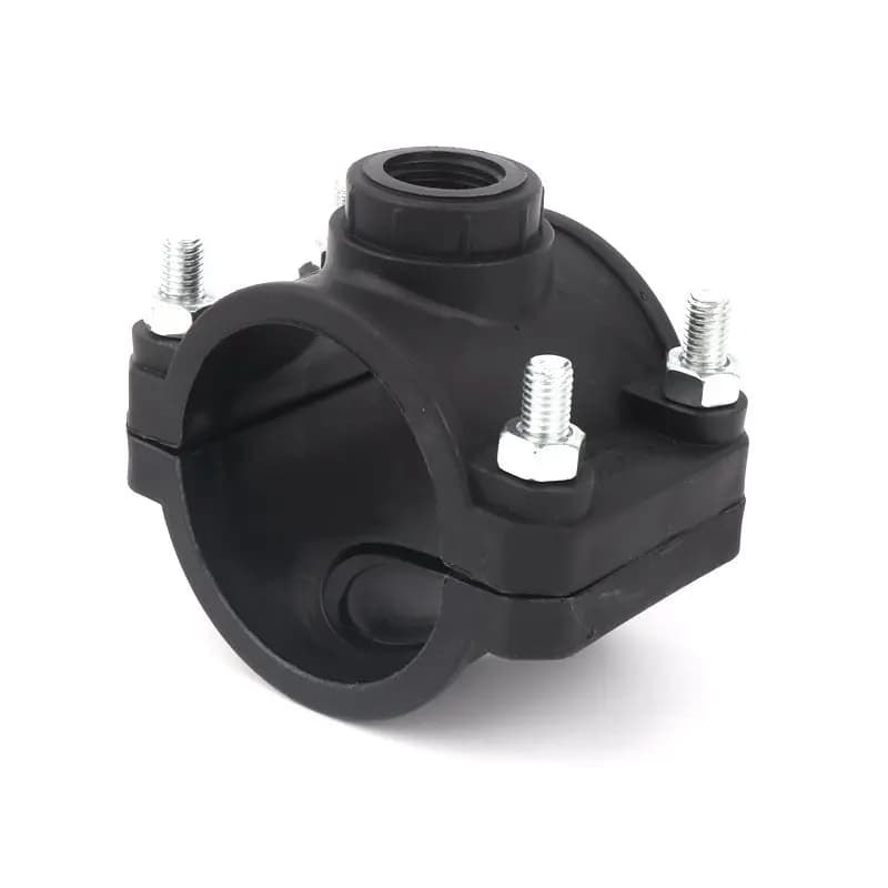 2 Pcs 40~75 Millimeters to 1/2"~2" Female Thread Pe Reparation Pipe Hough Repair Rush Connectors Section Connector Pipe Spplitters Tee Saddle