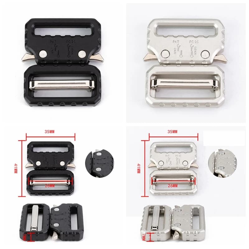 25mm 38mm Tactical Belt Buckle Quick Release Metal Fastener Fit for Belts Webbing Belt Bag Straps Men's Replacement Belt Buckle